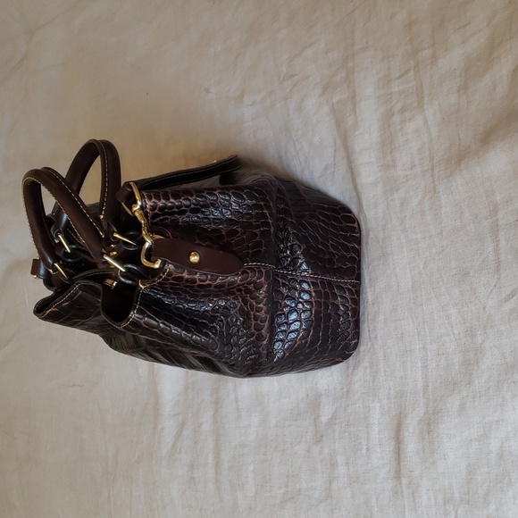 Dooney & Bourke Brown Croc Small Brenna Satchel - Picture 4 of 16